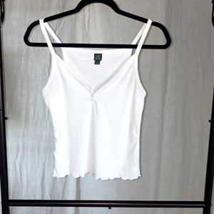 White sleeveless Henley